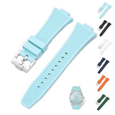 Imagem de Pulseira de borracha de 12 mm para Tissot PRX Powermatic 80 40 mm, pulseiras de relógio de substituição com fivela para Tissot PRX Series - várias cores (turquesa)