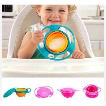 Imagem de Kit 02 Pratos Infantil Bebê Giratório 360º Alimento Não Cai Liso prati