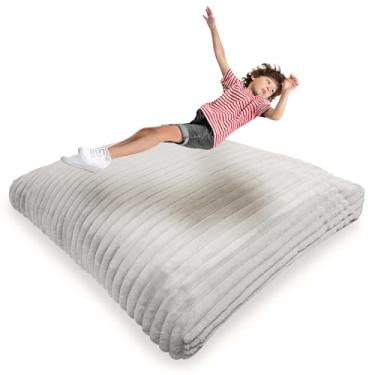 Imagem de Matini Home Crash Pad - Sensory Pad with Cover Foam Blocks for Kids and Adults, Ideal Gymnastics Equipment to Jump, Play or Relax - Light Gray 60" X 60"