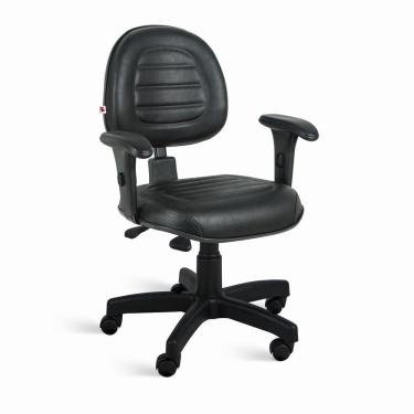 Imagem de Cadeira Executiva Back System Braços Couríssimo Preto Ônix