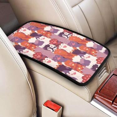 Imagem de DORKEIXIA Cute Cat Paw Dog Paws Kitty Kitties Pet Claws Auto Center Console Apoio de braço Capa universal para console central de carro capa de assento para Sedan, Van, SUV, caminhão, acessórios de
