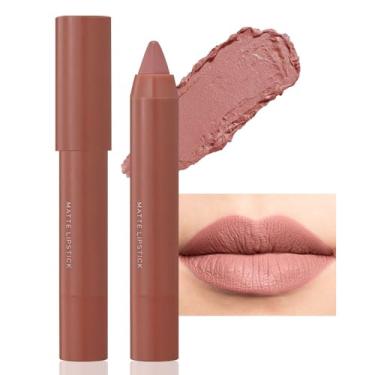 Imagem de BINGBRUSH Crayon Conjunto de Batom Matte Longwear, Bastão de Cor Lisa Hidratante Ultimate Lip Crayon para Coleção de Maquiagem - Brilho labial de veludo impermeável (06#, 1 unidade (pacote com 1))