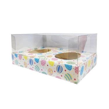 Imagem de Caixa Ovo de Colher  Dois Meio Ovo de 250g  20,5cm x 17cm x 6,5cm  Ovo