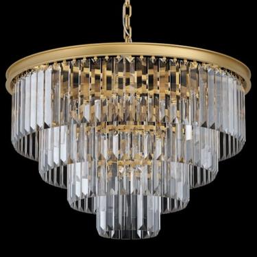 Imagem de LHKVDT Lustre Moderno De Cristal Dourado, Luminária Pendente De Teto Redonda De 4 Níveis Com Altura Ajustável, Lustre De Luxo Para Sala De Jantar, Sala De Estar, Hall De Entrada, Quarto, Cozinha E H