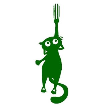 Imagem de Adesivo gato arranhando porta pet cat carro e moto 15x05cm (Verde)