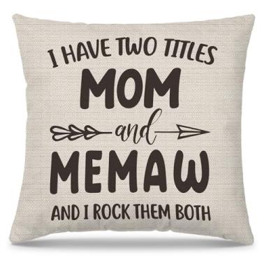Imagem de PUHEI Capas de almofada I Have Two Titles Mom and Memaw 45 x 45, presentes para mãe e avó, presentes de aniversário de dia das mães para Memaw Grandma, melhor presente de avó de netos, capas de