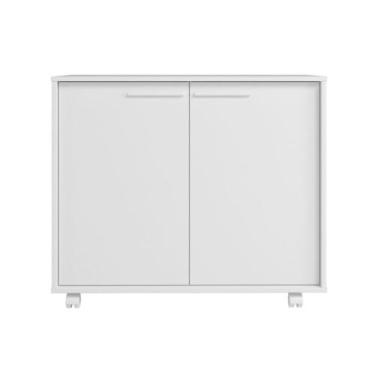 Imagem de Balcão em MDP com 2 Portas 2 Prateleiras e 4 Pés com Rodízios BRV Móve