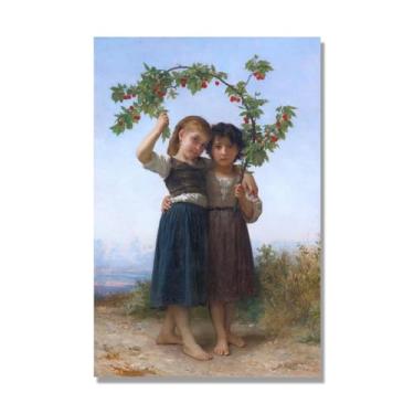 Imagem de NHLDZYH William Adolphe Bouguereau, impressão clássica, (ramo de cerejeira), cartaz temático de mitologia grega, decoração de parede para cozinha, quarto. 30 x 45 cm apenas tela