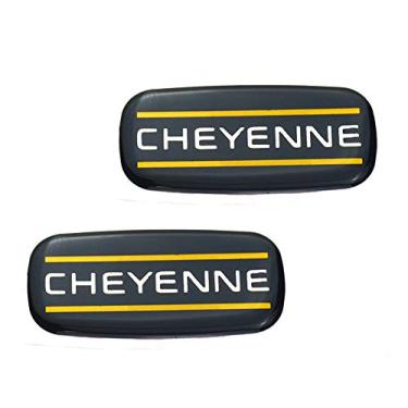 Imagem de 2 peças de emblema de cabine de cheyenne para destaque, logotipo do crachá esquerdo e pilar de teto de substituição para Chevrolet Silverado 88-07Aimoll Ai-22