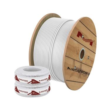 Imagem de Cabo Megatron Coaxial 85% Malha RF-CFTV para Câmera de Segurança 100m Branco