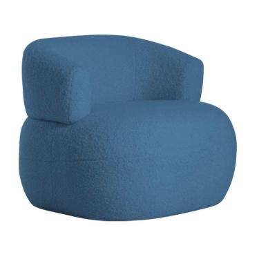 Imagem de Kit 2 Poltronas Decorativa Sala De Estar Recepção Suiça Linho Azul Royal