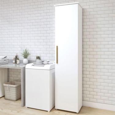 Imagem de Armário Multiuso Florianópolis 1 Porta 4 Prateleiras Branco - Kaiki Mó