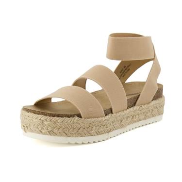 Imagem de Sand lia anabela feminina Mandy Cork Espadrille da CUSHIONAIRE, Nude, 10 Wide