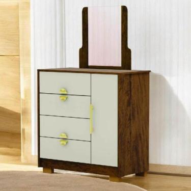 Imagem de Cômoda Sapateira 4 Gavetas Espelho Paraguai Imbuia Fendi - CASA H