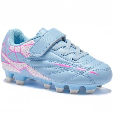 Imagem de LIGVIV Chuteiras de futebol para crianças, sapatos de futebol sem cadarço, terreno firme ao ar livre, crianças pequenas e grandes, rosa, 9 Toddler