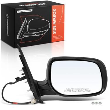 Imagem de A-Premium Espelho retrovisor elétrico lateral do passageiro - compatível com Toyota Yaris 2007-2012 - espelho retrovisor externo não aquecido dobrável preto - Substituição # 87910-52790