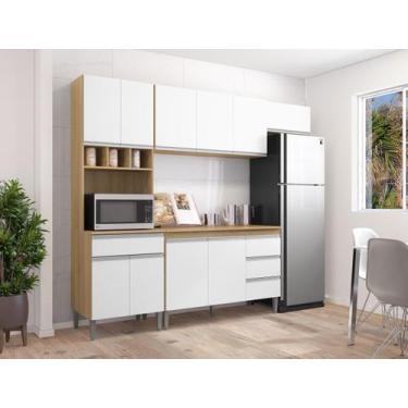 Imagem de Cozinha Completa Modulada Andreia 240 cm 5 peças AM/BR- Ajl Móveis