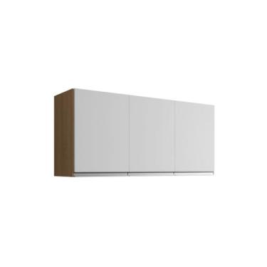 Imagem de Armário Aéreo P/ Cozinha Andreia 120cm C/3 Portas - AM/BC - Ajl Móveis