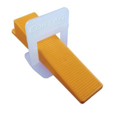 Imagem de Kit 500 Espaçador Nivelador Porcelanato + 100 Cunhas CORTAG, 1mm