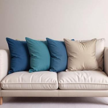 Imagem de 4 Capas Almofadas Veludo Sofa Tons Cores 45x45 - Art in Decor, Azul/Ro