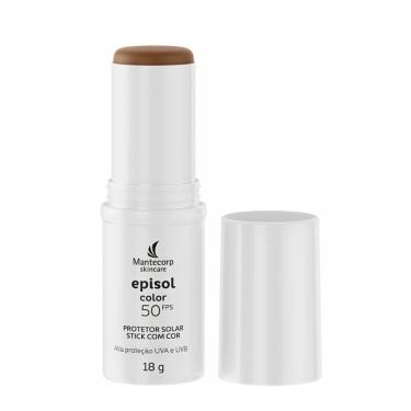 Imagem de Protetor Solar Stick Mantecorp Episol Color FPS50 com Cor Médio 18g