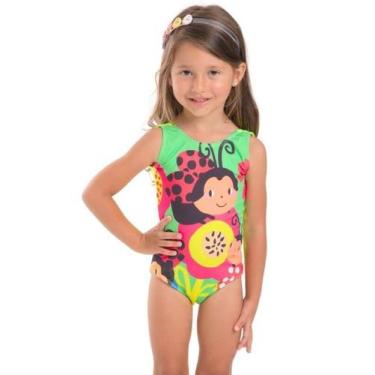 Imagem de Maiô Localizado Infantil Joaninha Solenza Moda Praia, 10, Amarelo