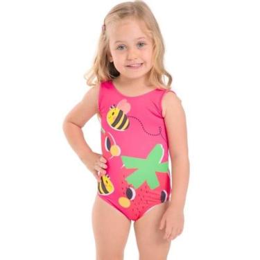 Imagem de Maiô Localizado Infantil Dia de Feira Solenza Moda Praia, 2, Rosa