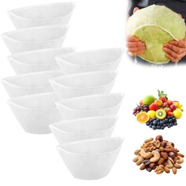 Imagem de 10 peças de sacos de pano de queijo para coar, saco de filtro de pano de queijo de nylon reutilizável em forma de tigela grande saco de filtro de alimentos de malha fina multiuso para leite de nozes