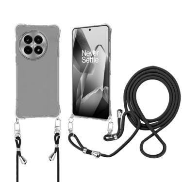 Imagem de Capa para Oneplus 13, capa de telefone NOUKAJU transparente, capa protetora de quatro cantos, capa protetora de TPU, alça de ombro ajustável e removível, ultraflexível, não amarela, proteção à prova