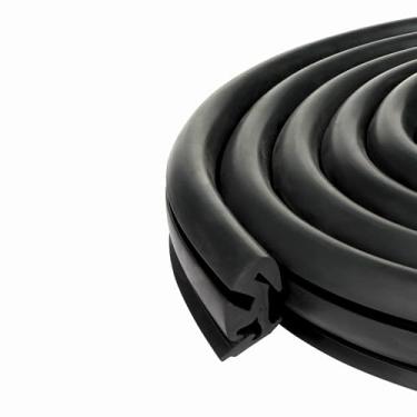 Imagem de EPDM vedação de janela de borracha densa para trava de janela/clima, fecho de uma peça (offset), serve em vidro de 1/4 de polegada e borda do painel de 1/16 polegada, 25 Feet, Black