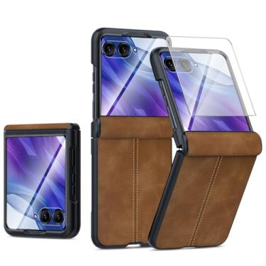 Imagem de AJDJTEN Capa de telefone para Motorola Razr 50 Ultra, capa moderna à prova de choque com dobradiça de proteção para PC, capa de telefone com proteção de tela integrada para Motorola Razr 50 Ultra