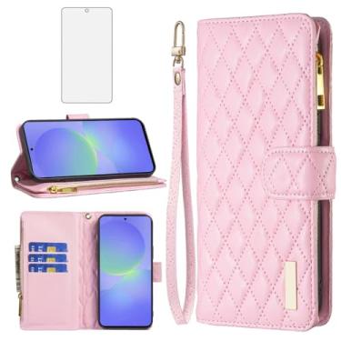 Imagem de Asuwish Capa de telefone para Samsung Galaxy A56 5G capa carteira com protetor de tela de vidro temperado e suporte de cartão de crédito flip de couro acessórios para celular TPU Kickstand A 56 56A