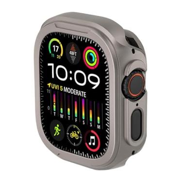 Imagem de GANGANPRO Capa de vidro temperado compatível com Apple Watch Series 10 de 46 mm, cobertura total durável frontal e traseira de policarbonato capa protetora de 360° para iWatch de 46 mm - Titânio