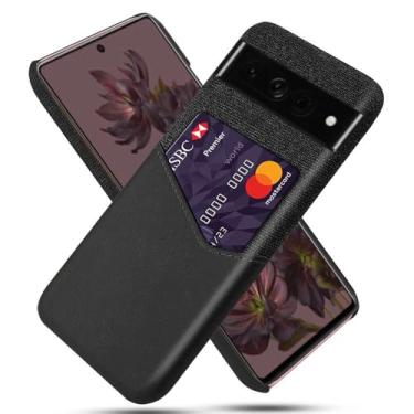 Imagem de Capa para Google Pixel 7 PRO,Tela e tampa de couro PU,Anti-deslizante,Resistência à impressão digital,Caso de proteção de 360°com 1 slot de cartão atrás-Black