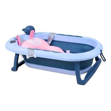 Imagem de Banheira Retrátil Com Termômetro Embutido E Suporte Flutuante Para Bebê Recém Nascido Compacta Dobrável Fácil De Guardar Confortável E Segura Ideal Para Banho Diário Até 4 Anos