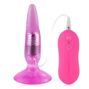Imagem de Vibrador Anal Plug Butt 10 Vibrações Brinquedo Erótico Anal com 10 Vibrações, Ventosa, Jelly Suave [ROSA] PL003