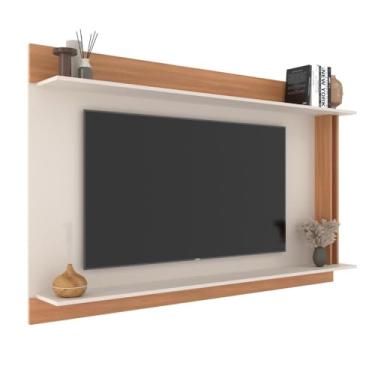 Imagem de Painel para Tv até 65 Polegadas 2 Prateleiras J Carvalho New York 180cm Freijó/off White