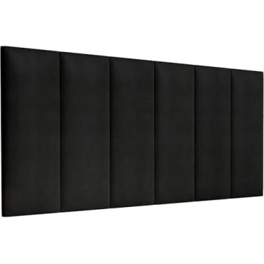 Imagem de Cabeceira Estofada Casal 140cm Suspensa para Cama Box (preto)