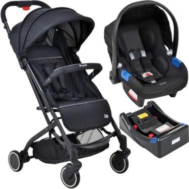 Imagem de Carrinho de Bebe Burigotto Zap Black Preto com Bebe Conforto e Base