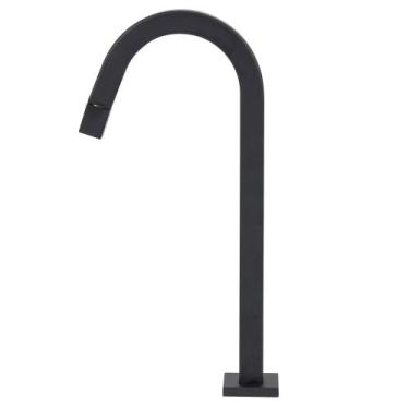 Imagem de Torneira Banheiro Slim Tube Quadrada Alta Preta - Zrz