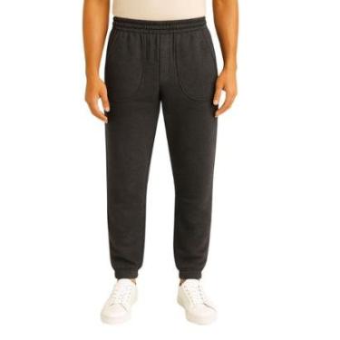 Imagem de Calça de Moletom Vih Triny Masculina Preto Mescla Slim com Elastano Conforto e Estilo Casual-Masculino