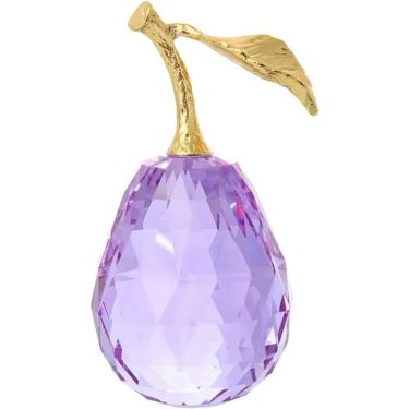 Imagem de Peso De Papel De Vidro De Pêra De Cristal Adereços De Fotografia Lembranças De Férias Amigos Presentes Decorações Para Casa, Purple, 1pc