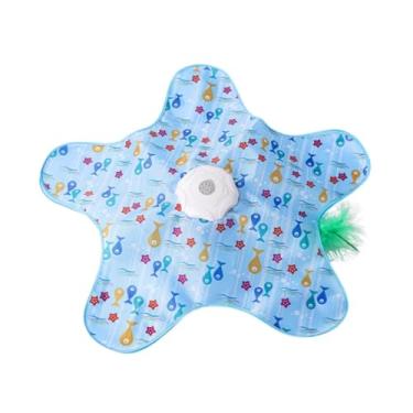 Imagem de Generic Brinquedo de esconde-esconde para gatos, varinha móvel com pena para gatos adultos entediados, Azul