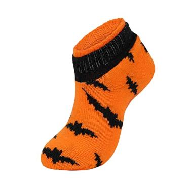 Imagem de American Trends Meias femininas antiderrapantes de Natal confortáveis e quentes para o inverno com pegas, Morcego laranja, Tamanho Único