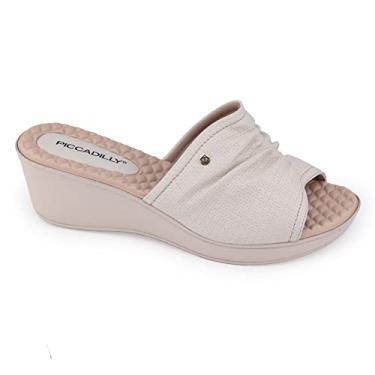Imagem de Tamanco Anabela Médio Cecilia, Piccadilly, Off White, 38