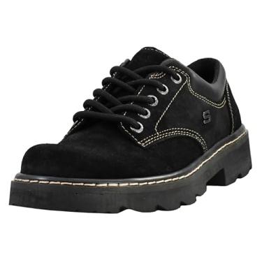 Imagem de Skechers Sapato Oxford feminino Parties Mate, Couro de camurça preta, 34