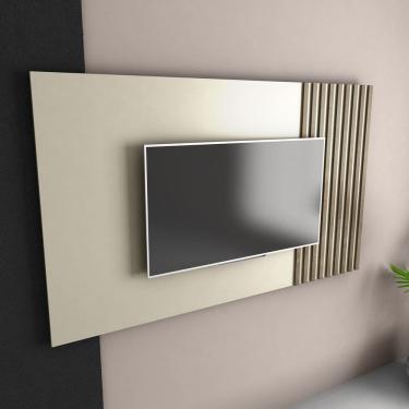 Imagem de Painel Ripado para Tv 60 Polegadas 160cm X 90cm Luara Off White/Canela