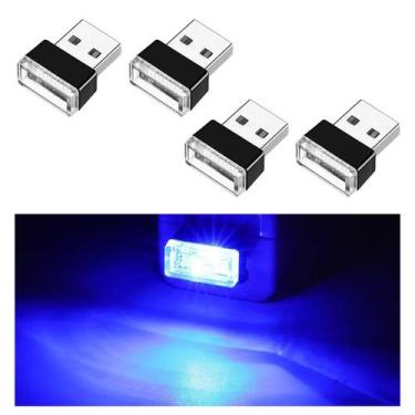 Imagem de Lâmpada de atmosfera interior de carro Ziciner USB LED (azul) x4