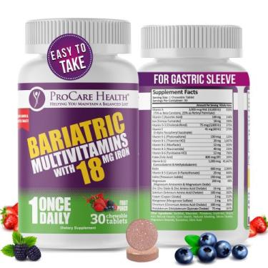 Imagem de Multivitamínico bariátrico mastigável ProCare Health com ferro 18 mg