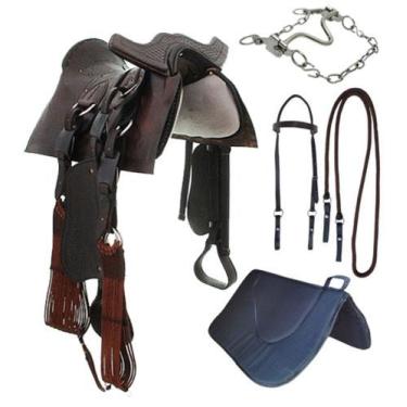 Imagem de Arreio Para Trabalho Completo Manta Freio Rédea Cabeçada - Arreios Mou